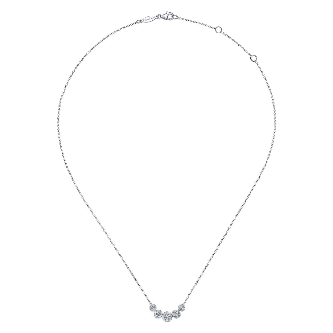 Gabriel & Co. NK5825W45JJ 14K White Gold Round Diamond Halo Necklace