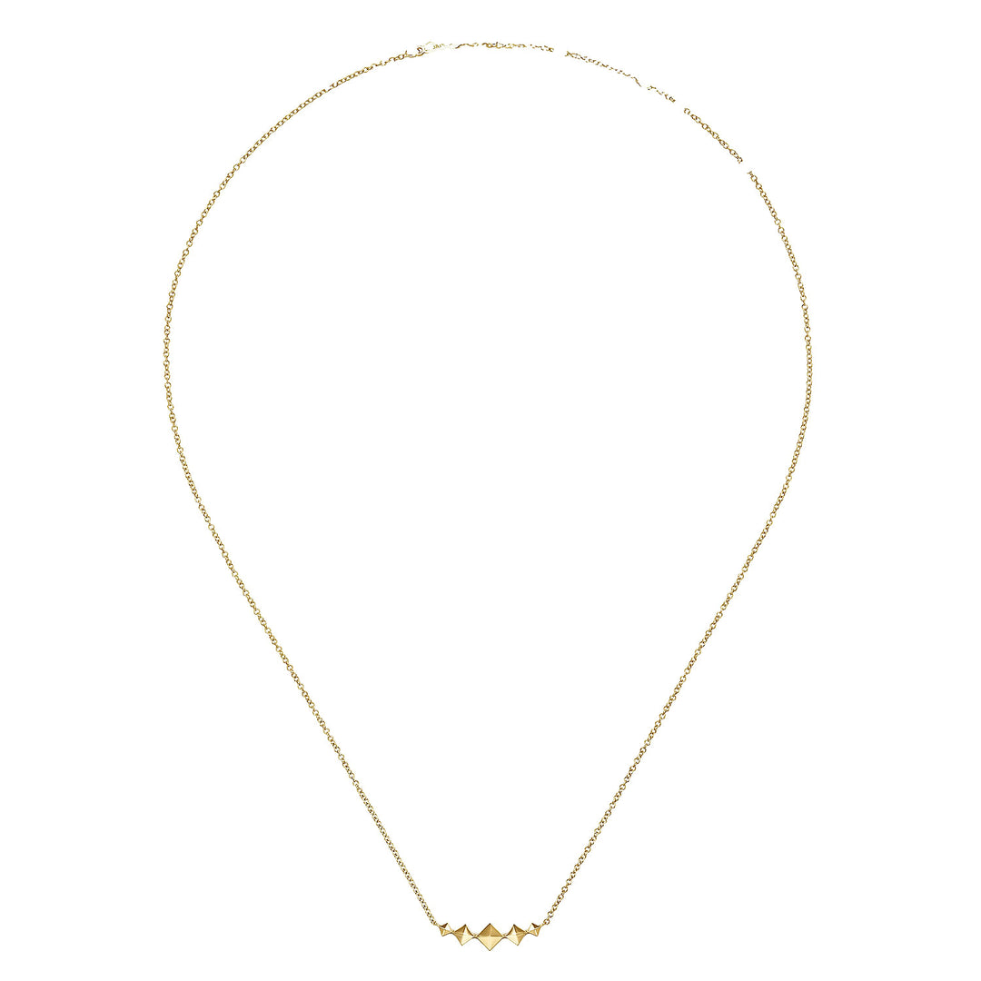 Gabriel & Co. NK6116Y4JJJ 14K Yellow Gold Graduated Pyramid Bar Necklace
