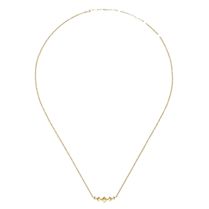 Gabriel & Co. NK6116Y4JJJ 14K Yellow Gold Graduated Pyramid Bar Necklace