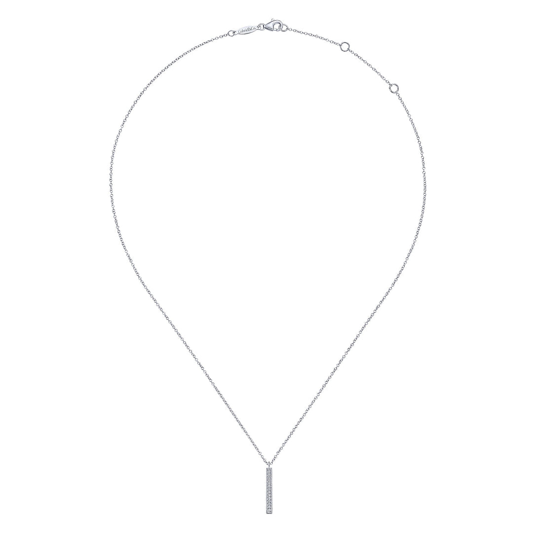 Gabriel & Co. NK6121W45JJ 14K White Gold Diamond Drop Pendant Necklace