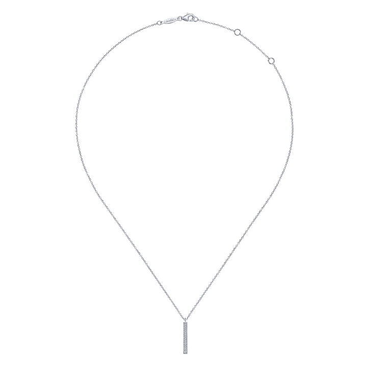 Gabriel & Co. NK6121W45JJ 14K White Gold Diamond Drop Pendant Necklace