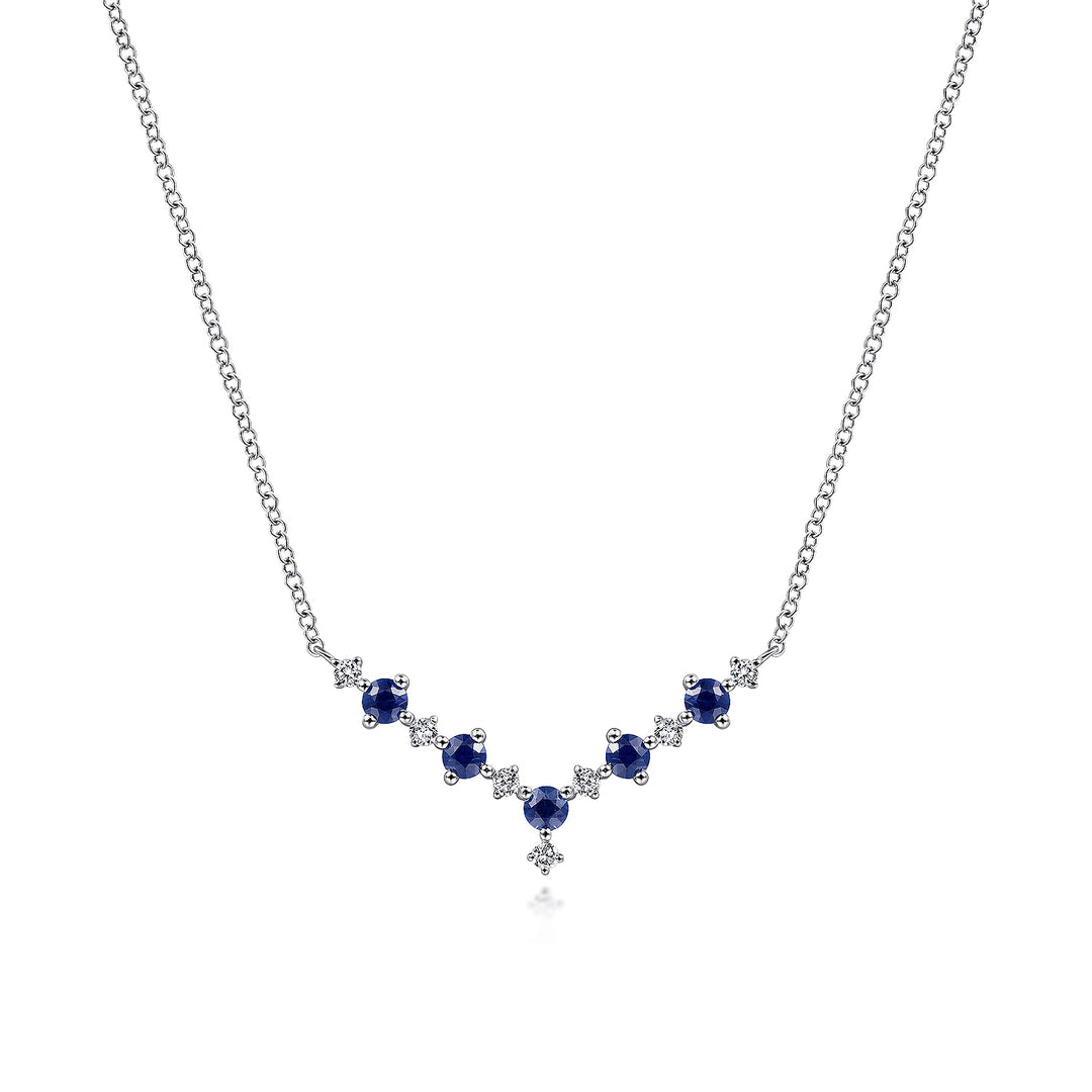 Gabriel & Co. NK6136W45SA 14K White Gold Diamond Chevron Necklace