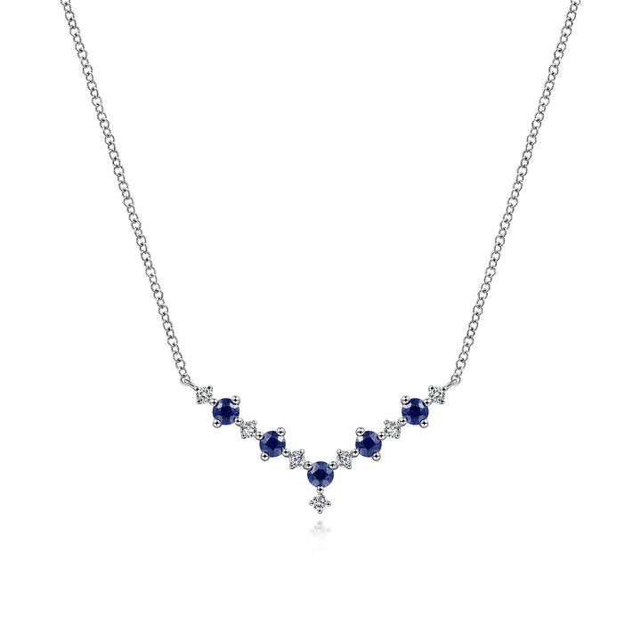 Gabriel & Co. NK6136W45SA 14K White Gold Diamond Chevron Necklace