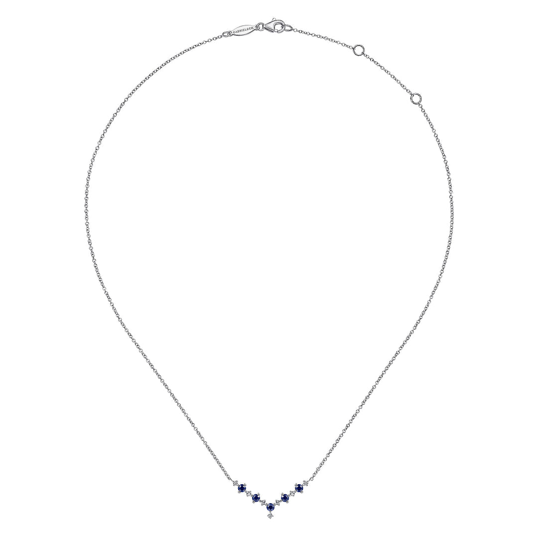 Gabriel & Co. NK6136W45SA 14K White Gold Diamond Chevron Necklace