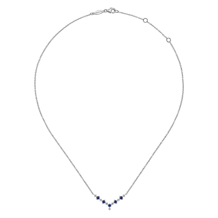 Gabriel & Co. NK6136W45SA 14K White Gold Diamond Chevron Necklace