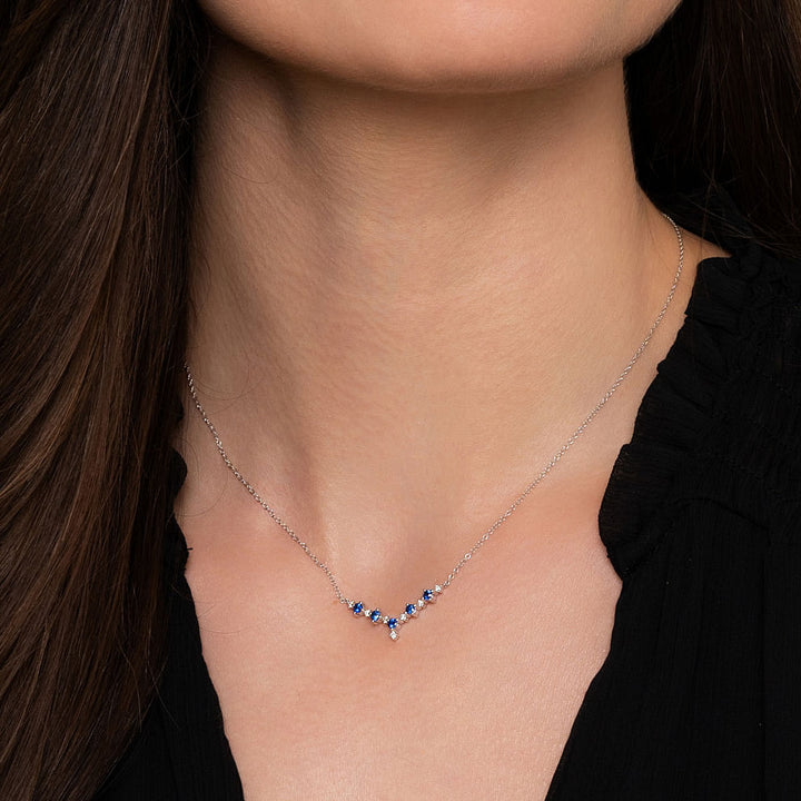 Gabriel & Co. NK6136W45SA 14K White Gold Diamond Chevron Necklace