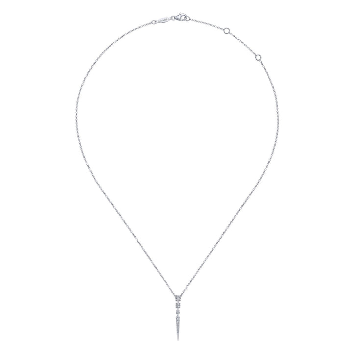 Gabriel & Co. NK6187W45JJ 14K White Gold Diamond Spike Pendant Necklace