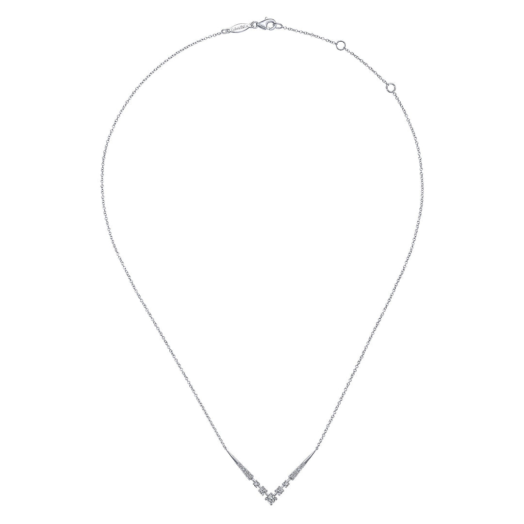 Gabriel & Co. NK6188W45JJ 14K White Gold Diamond Chevron Necklace