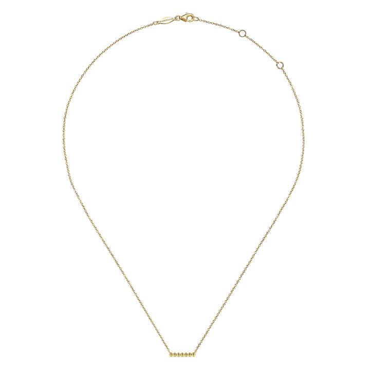 Gabriel & Co. NK6396Y4JJJ 14K Yellow Gold Bujukan Beaded Bar Necklace