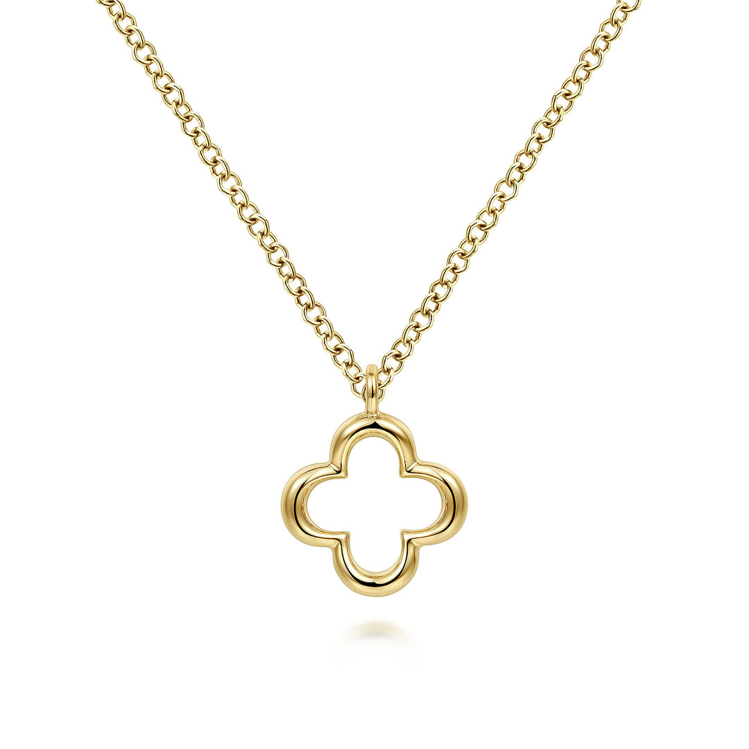 Gabriel & Co. NK6399Y4JJJ 14K Yellow Gold Open Clover Pendant Necklace