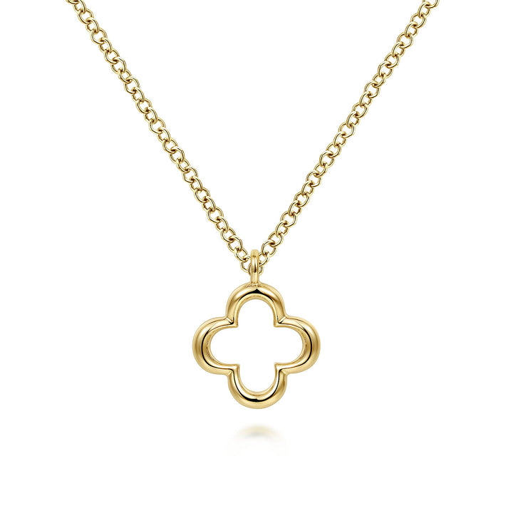 Gabriel & Co. NK6399Y4JJJ 14K Yellow Gold Open Clover Pendant Necklace