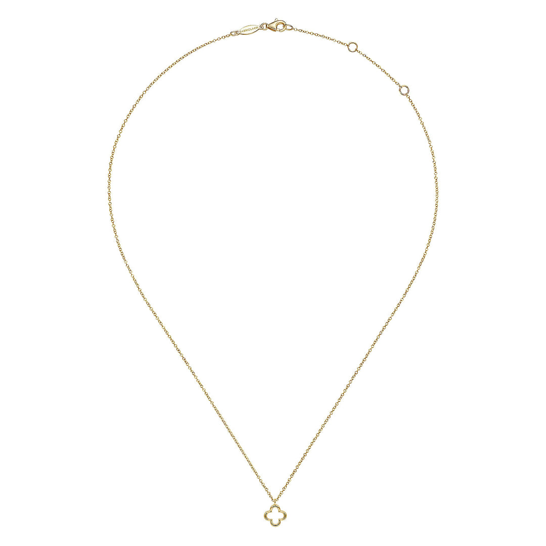 Gabriel & Co. NK6399Y4JJJ 14K Yellow Gold Open Clover Pendant Necklace