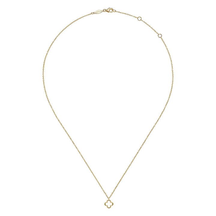 Gabriel & Co. NK6399Y4JJJ 14K Yellow Gold Open Clover Pendant Necklace