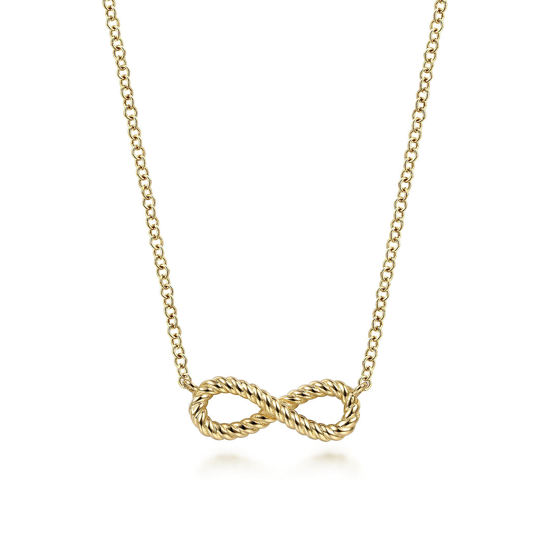 Gabriel & Co. NK6404Y4JJJ 14K Yellow Gold Twisted Rope Infinity Pendant Necklace