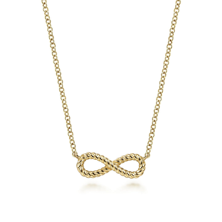 Gabriel & Co. NK6404Y4JJJ 14K Yellow Gold Twisted Rope Infinity Pendant Necklace