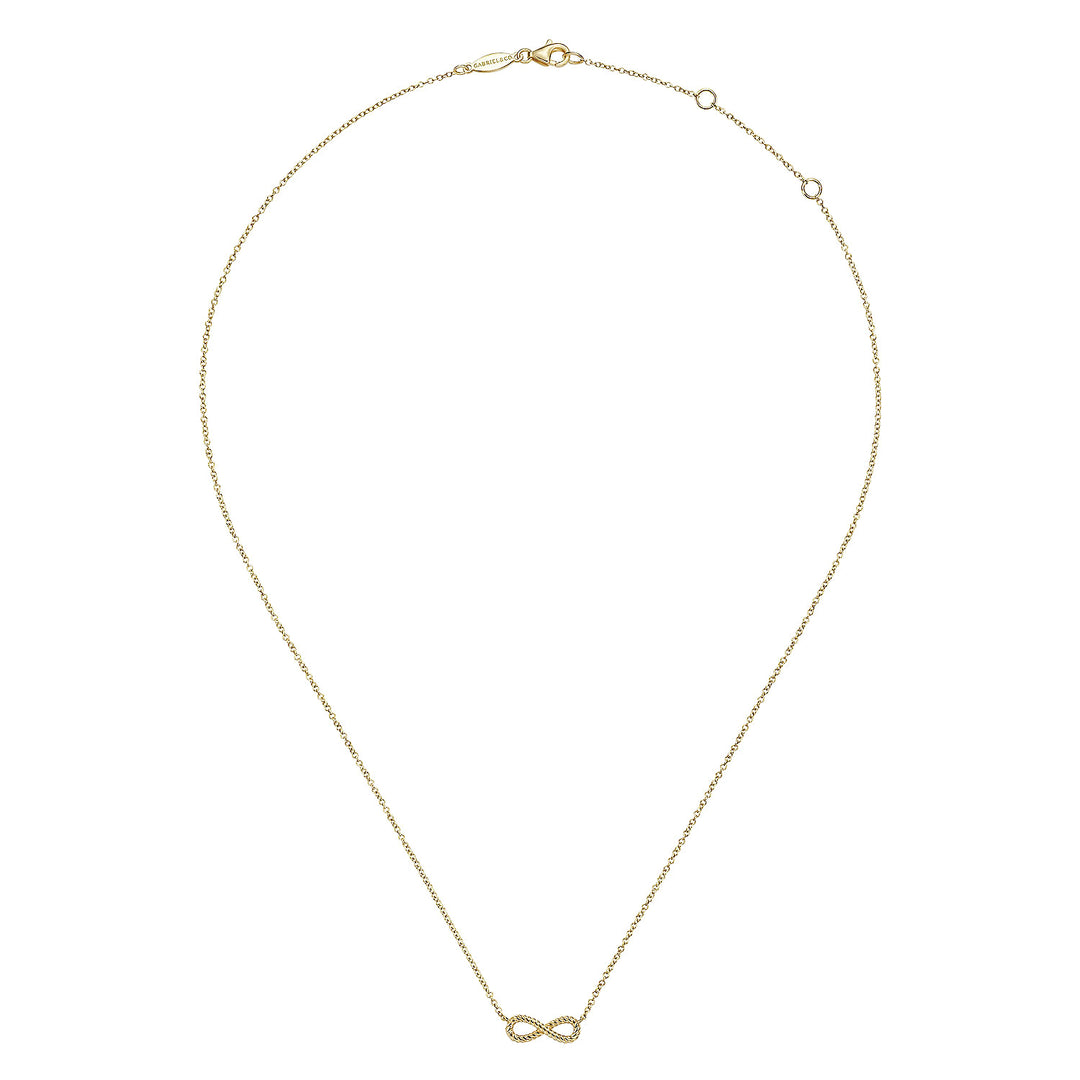 Gabriel & Co. NK6404Y4JJJ 14K Yellow Gold Twisted Rope Infinity Pendant Necklace