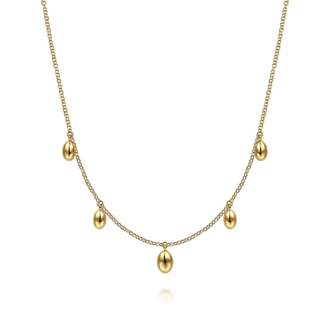 Gabriel & Co. NK6470Y4JJJ 14K Yellow Gold Chain Necklace with Bujukan Bead Drops