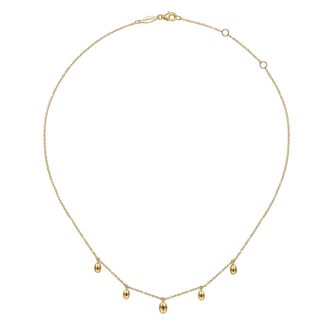 Gabriel & Co. NK6470Y4JJJ 14K Yellow Gold Chain Necklace with Bujukan Bead Drops