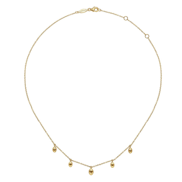 Gabriel & Co. NK6470Y4JJJ 14K Yellow Gold Chain Necklace with Bujukan Bead Drops