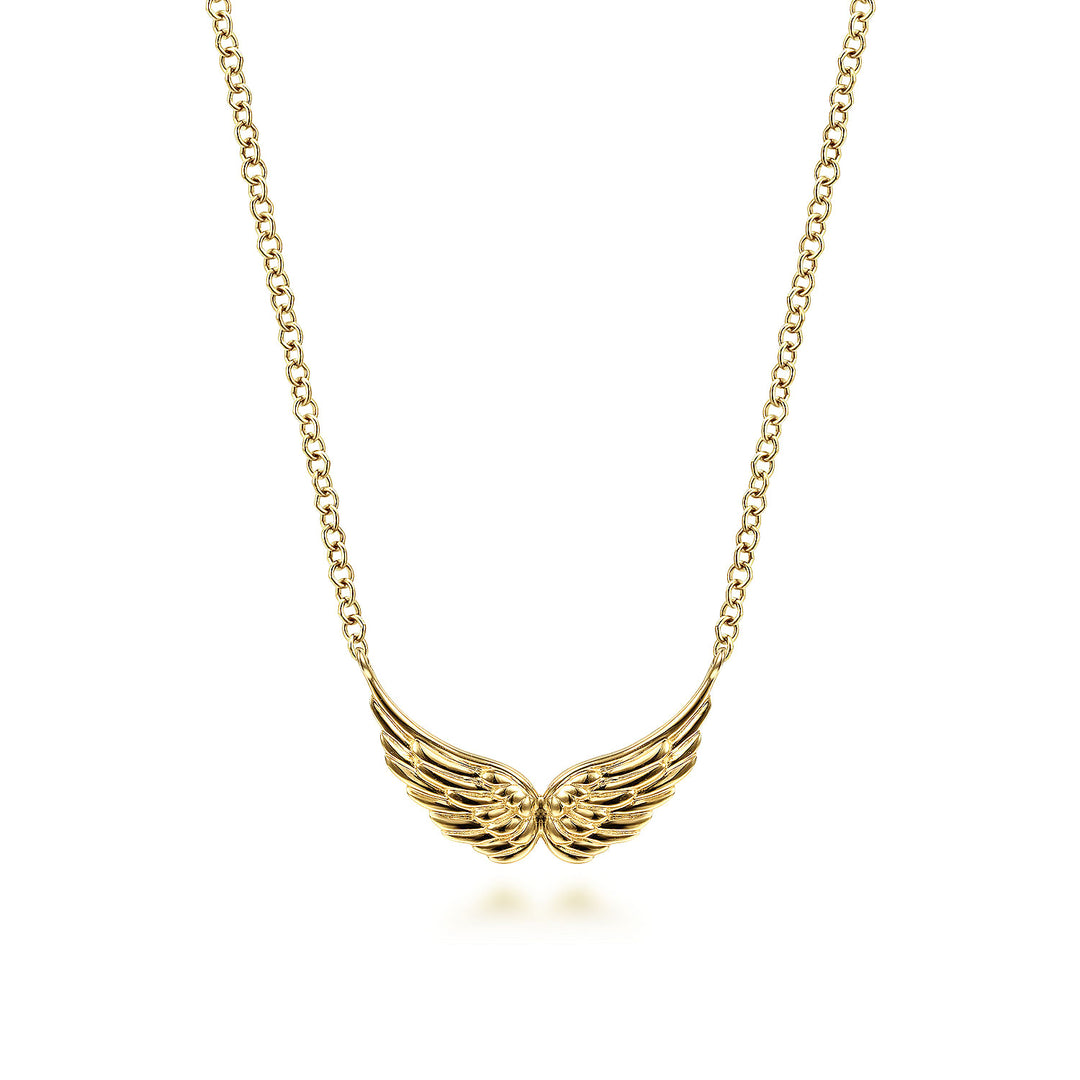 Gabriel & Co. NK6477Y4JJJ 14K Yellow Gold Wings Necklace