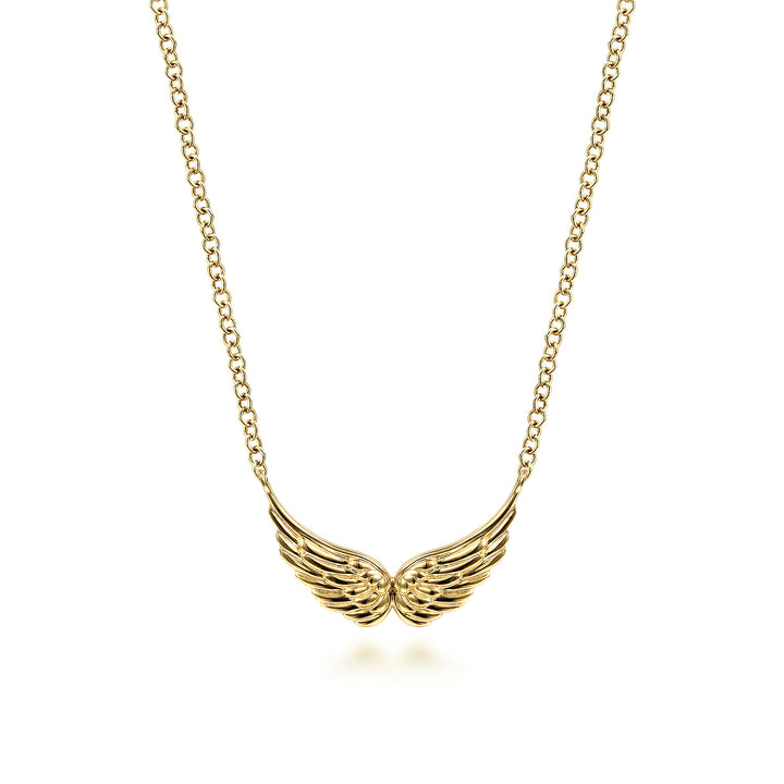 Gabriel & Co. NK6477Y4JJJ 14K Yellow Gold Wings Necklace
