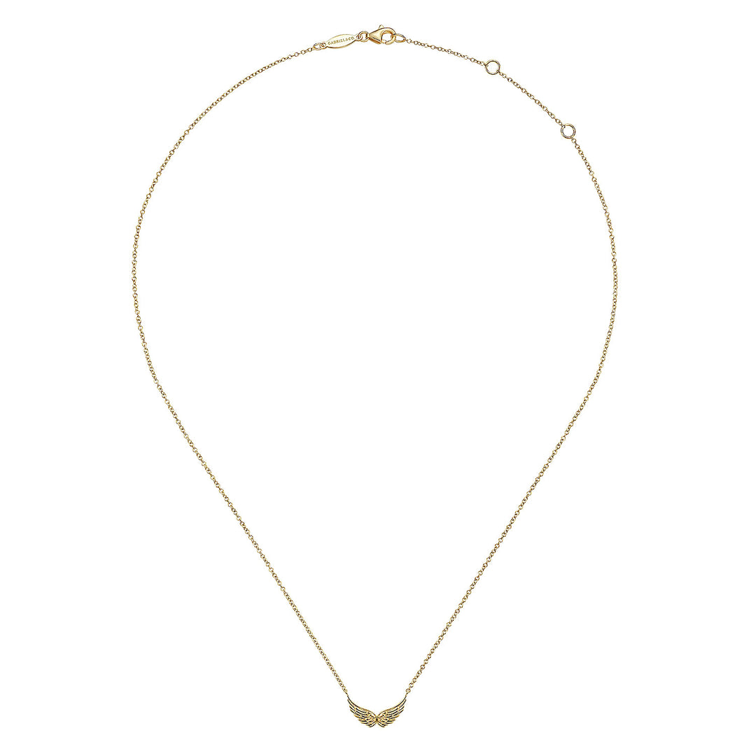 Gabriel & Co. NK6477Y4JJJ 14K Yellow Gold Wings Necklace