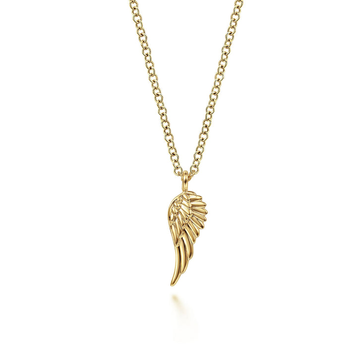 Gabriel & Co. NK6491Y4JJJ 14K Yellow Gold Wing Pendant Necklace