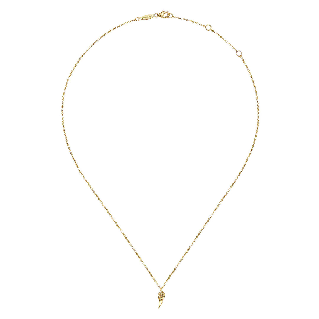 Gabriel & Co. NK6491Y4JJJ 14K Yellow Gold Wing Pendant Necklace