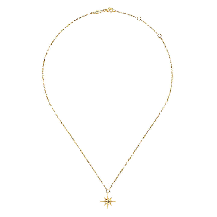 Gabriel & Co. NK6524Y4JJJ 14K Yellow Gold Star Pendant Necklace