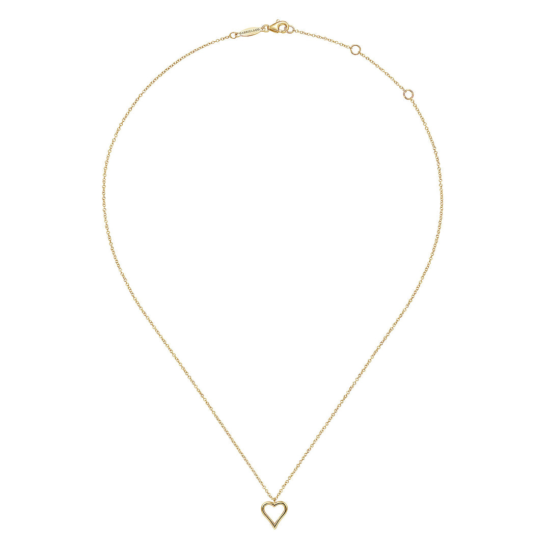 Gabriel & Co. NK6526Y4JJJ 14K Yellow Gold Open Heart Pendant Necklace