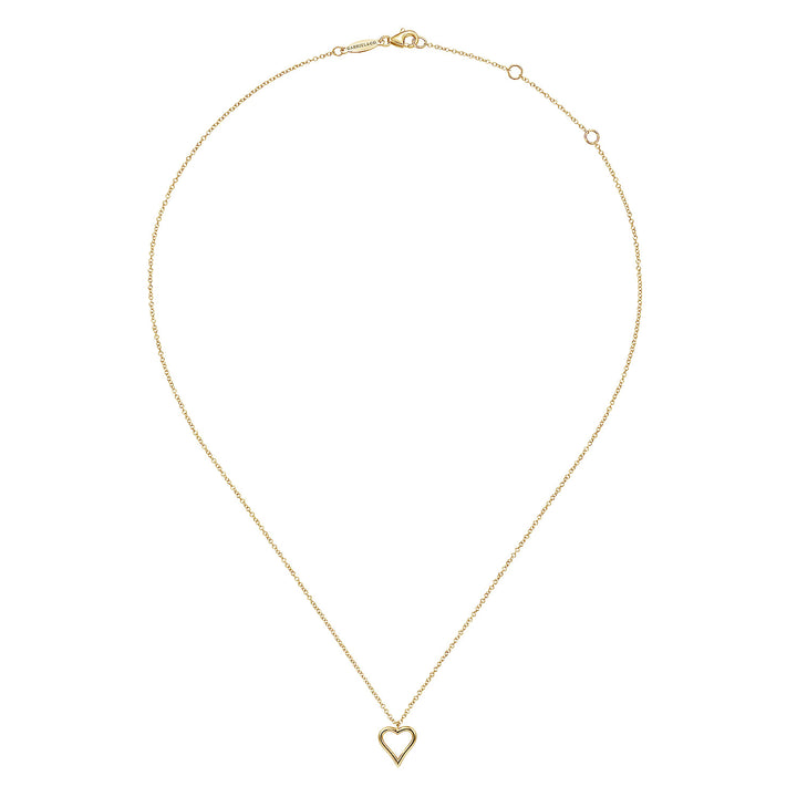 Gabriel & Co. NK6526Y4JJJ 14K Yellow Gold Open Heart Pendant Necklace
