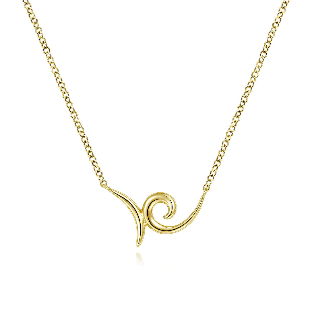 Gabriel & Co. NK6530Y4JJJ 14K Yellow Gold Swirl Pendant Necklace