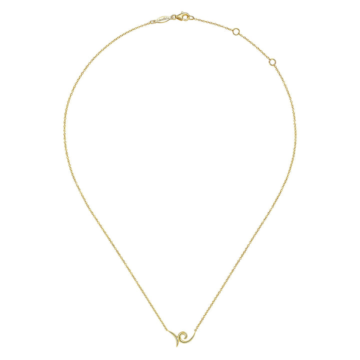 Gabriel & Co. NK6530Y4JJJ 14K Yellow Gold Swirl Pendant Necklace