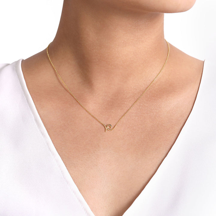 Gabriel & Co. NK6530Y4JJJ 14K Yellow Gold Swirl Pendant Necklace
