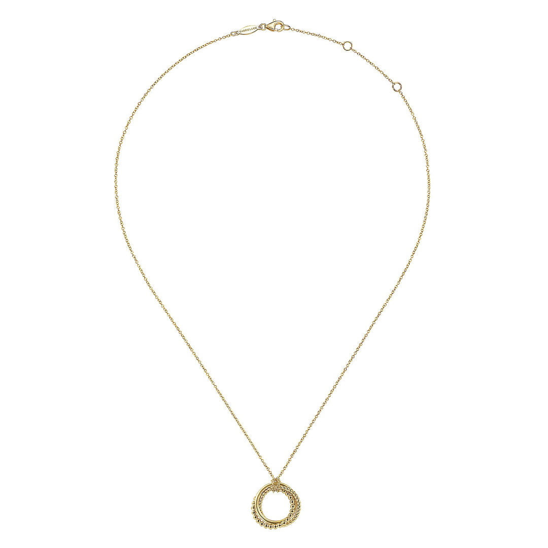 Gabriel & Co. NK6531Y4JJJ 14K Yellow Gold Twisted Rope Multi Circle Pendant Necklace