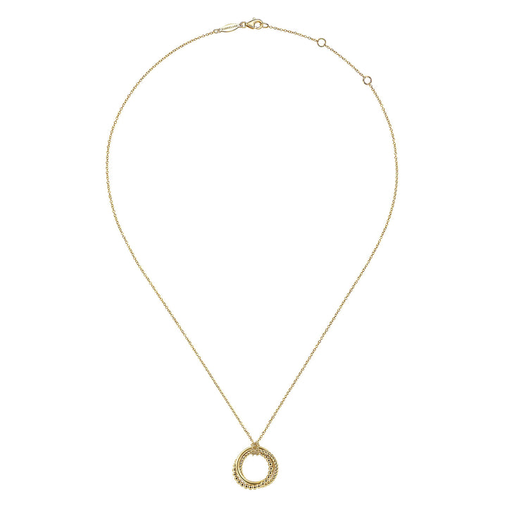Gabriel & Co. NK6531Y4JJJ 14K Yellow Gold Twisted Rope Multi Circle Pendant Necklace