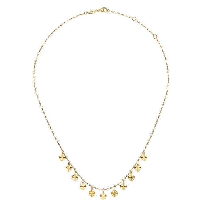 Gabriel & Co. NK6556Y4JJJ 14K Yellow Gold Disc Drops Necklace