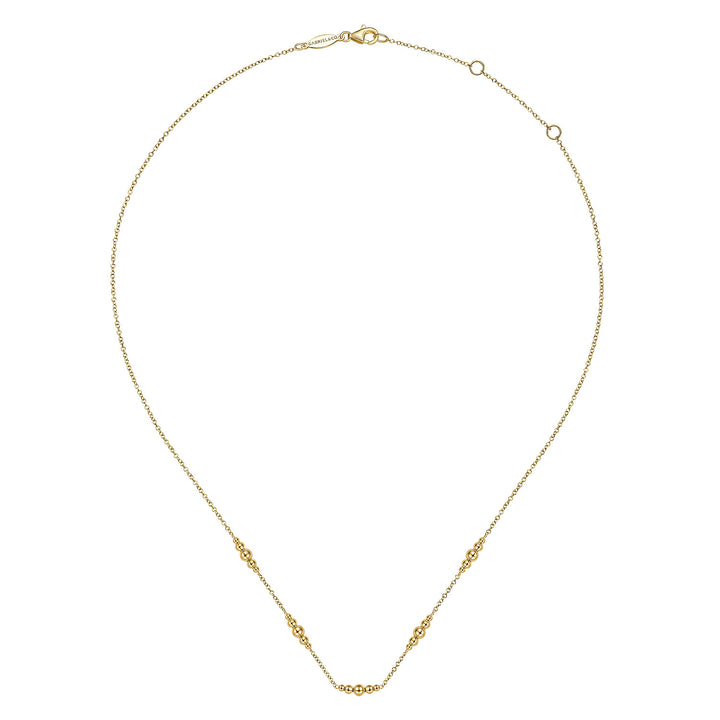 Gabriel & Co. NK6559Y4JJJ 14K Yellow Gold Graduated Bujukan Bead Station Necklace