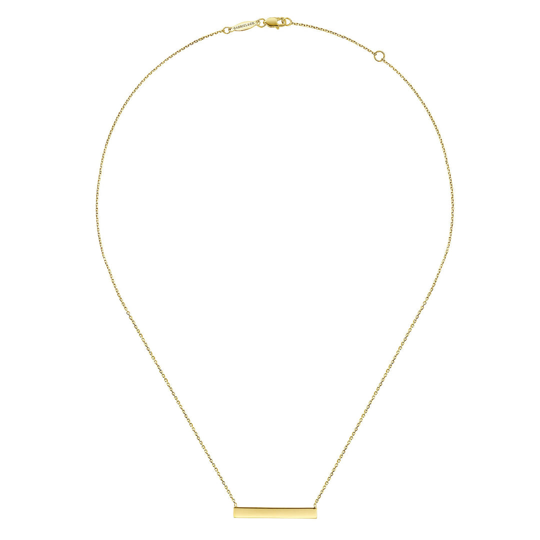 Gabriel & Co. NK6600Y4JJJ 14K Yellow Gold Smooth Bar Necklace