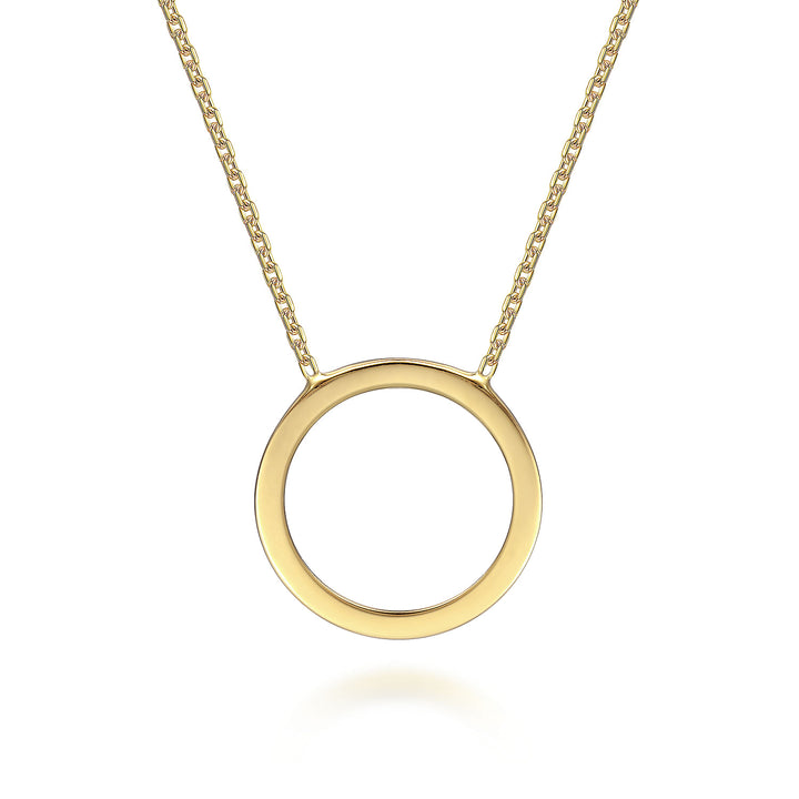 Gabriel & Co. NK6603Y4JJJ 14K Yellow Gold Open Circle Pendant Necklace