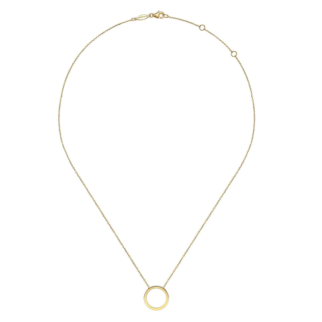 Gabriel & Co. NK6603Y4JJJ 14K Yellow Gold Open Circle Pendant Necklace