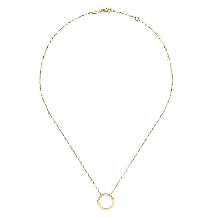 Gabriel & Co. NK6603Y4JJJ 14K Yellow Gold Open Circle Pendant Necklace