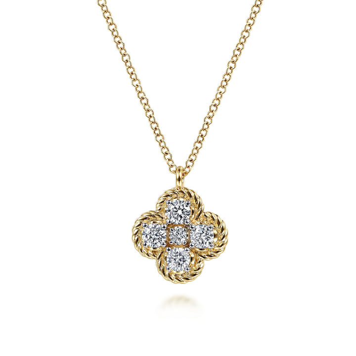 Gabriel & Co. NK6625Y45JJ 14K Yellow Gold Diamond Pendant Necklace