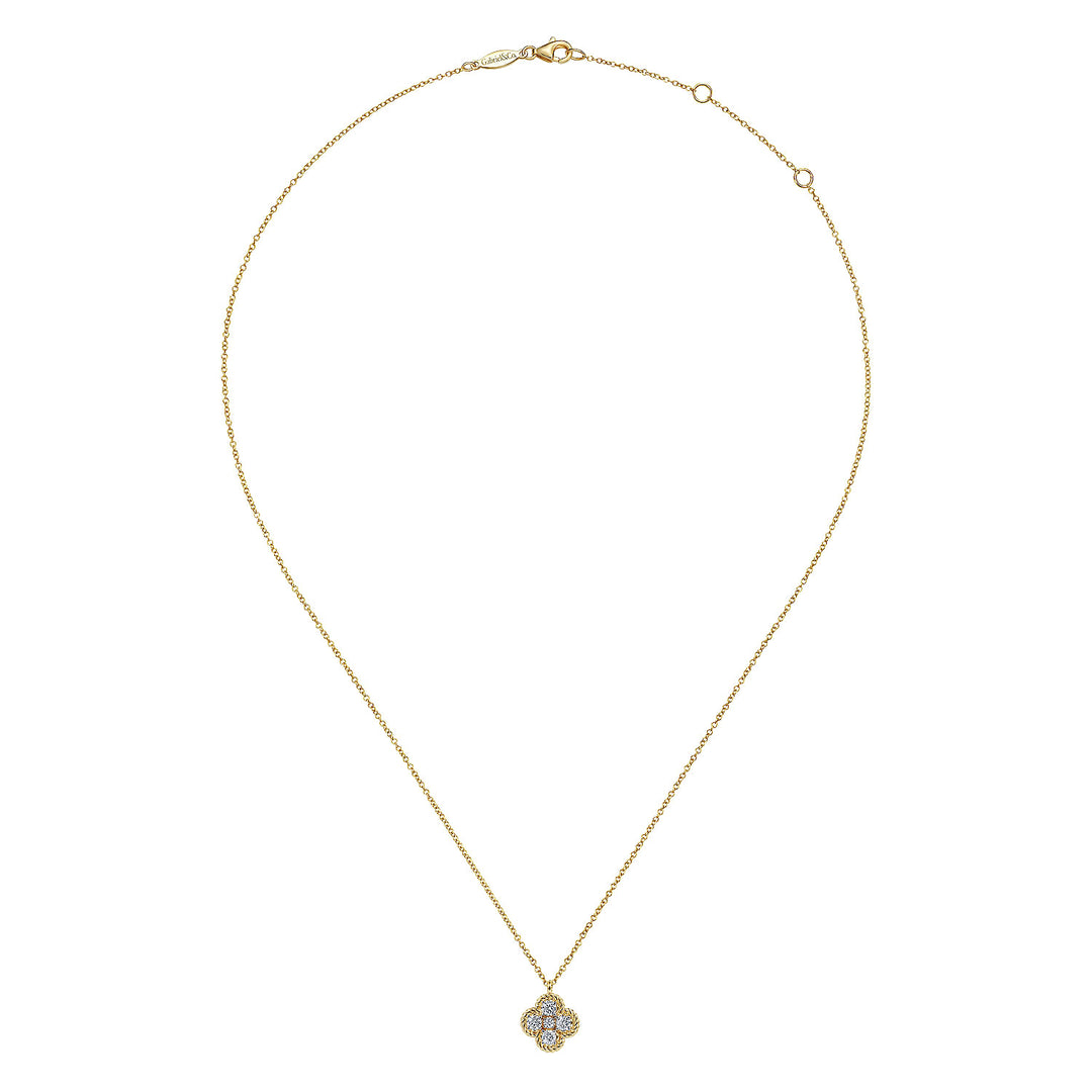 Gabriel & Co. NK6625Y45JJ 14K Yellow Gold Diamond Pendant Necklace