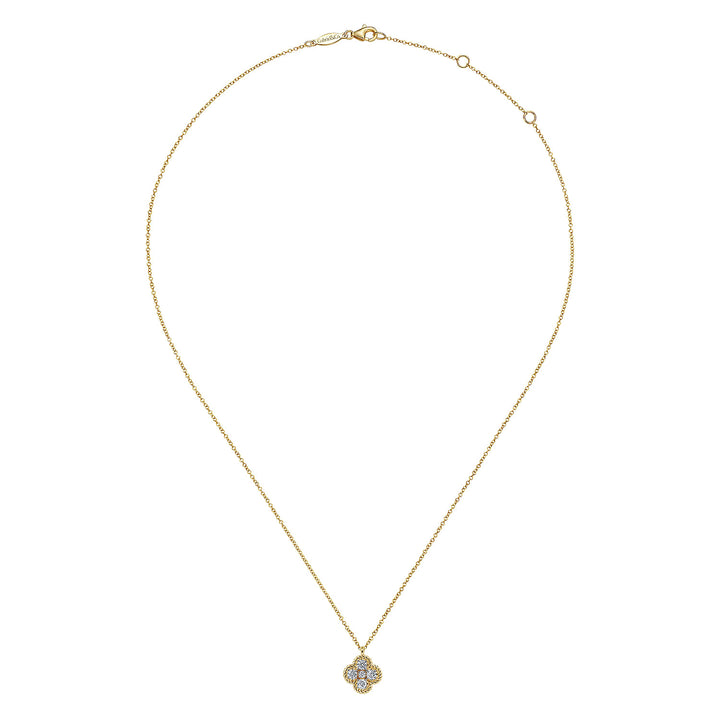 Gabriel & Co. NK6625Y45JJ 14K Yellow Gold Diamond Pendant Necklace