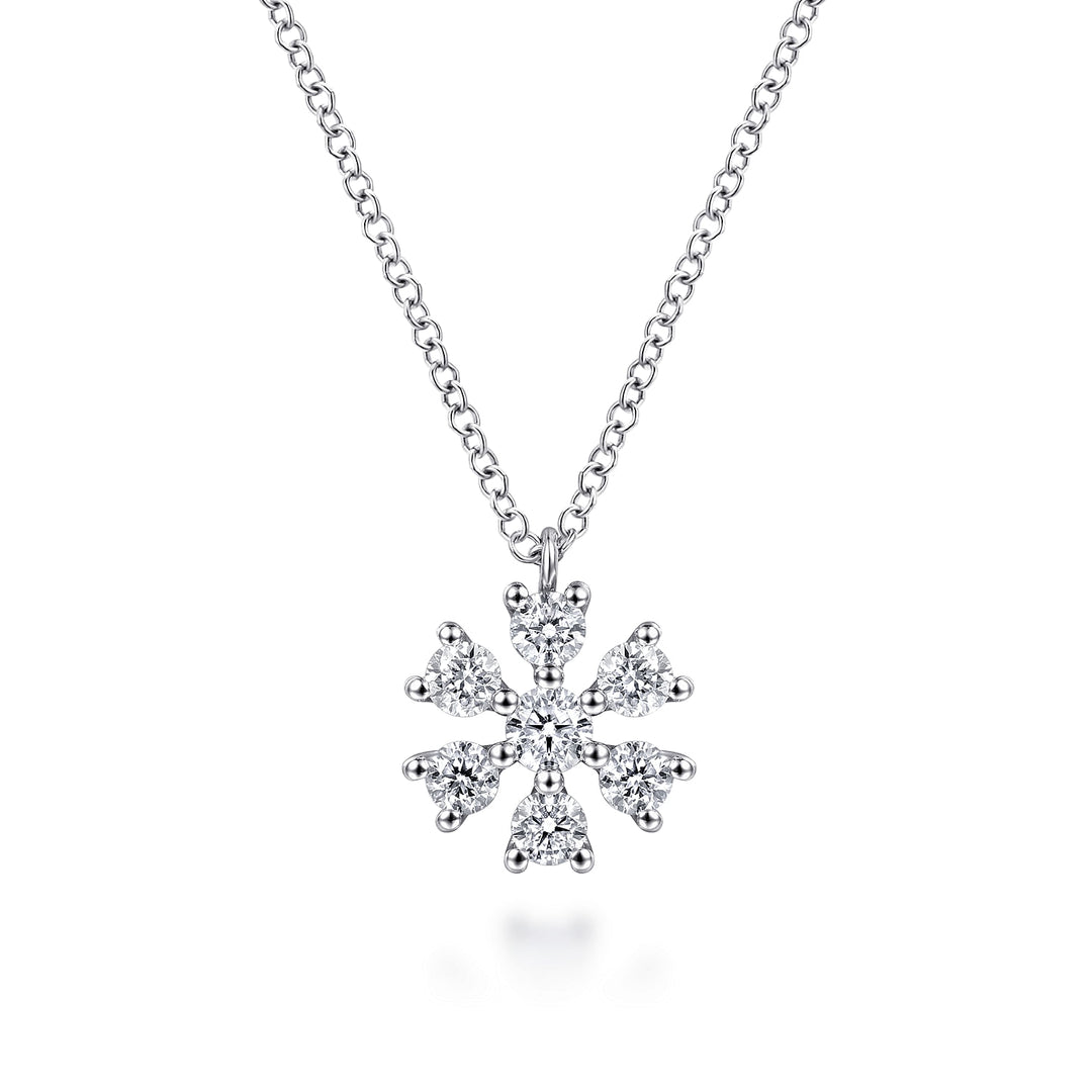 Gabriel & Co. NK6645W45JJ 14K White Gold Diamond Pendant Necklace
