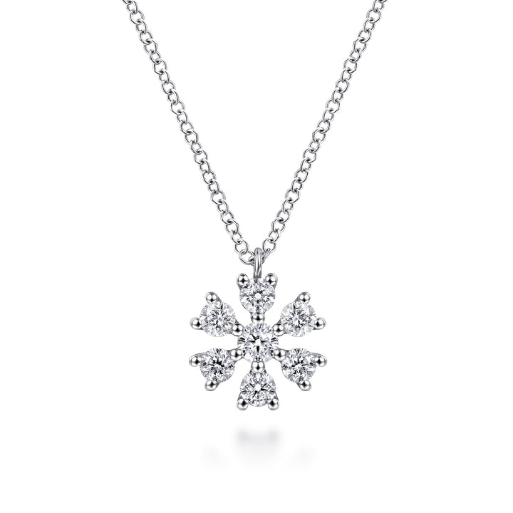 Gabriel & Co. NK6645W45JJ 14K White Gold Diamond Pendant Necklace