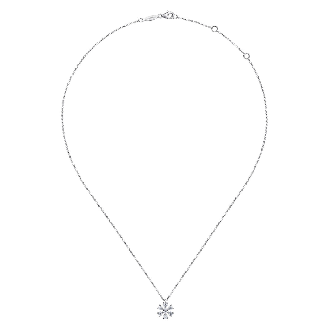 Gabriel & Co. NK6645W45JJ 14K White Gold Diamond Pendant Necklace