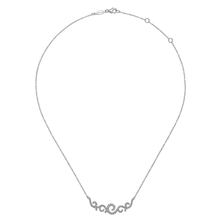 Gabriel & Co. NK6676W45JJ Vintage 14K White Gold Diamond Necklace