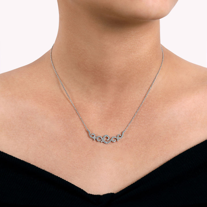 Gabriel & Co. NK6676W45JJ Vintage 14K White Gold Diamond Necklace